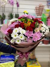 Букет цветов из:  Розы, Хризантемы и Альстромерии #REPLACE_PRED# Уваровке